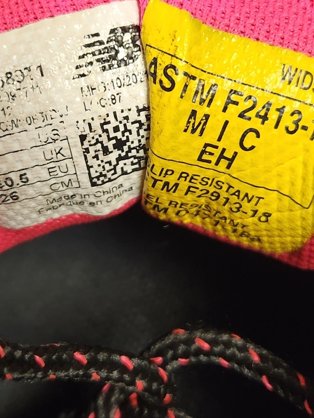 New Balance Women's Composite Toe 589 V1 Industrial Pink / Grey / Black Size 9 - Picture 10 of 10